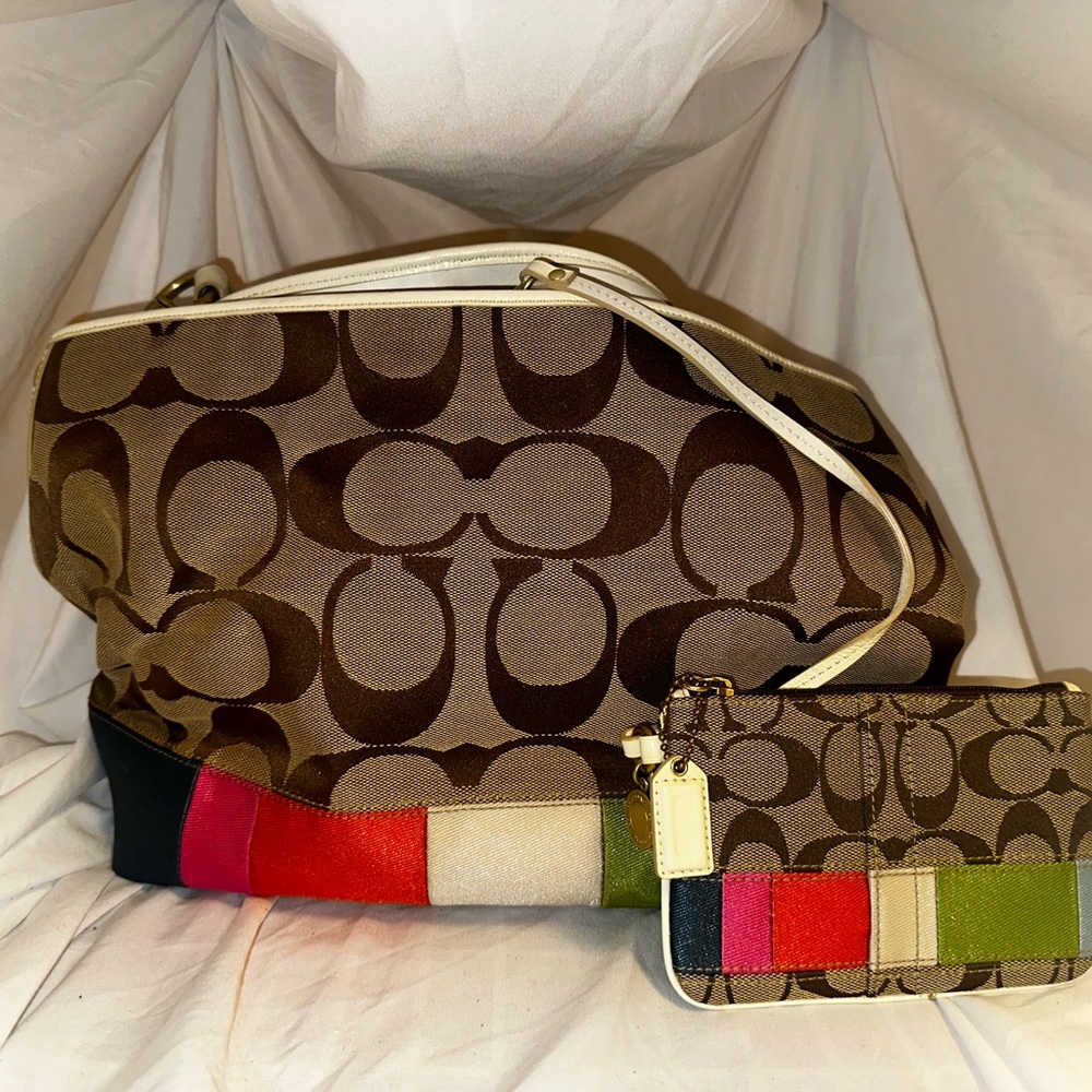 COACH SIGNATURE CC WITH MADISON SABRINA STRAP HANDBAG